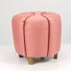 Pink Art Deco Stool / Tabouret / Pouf / Ottoman, Vienna, Austria, 1930s