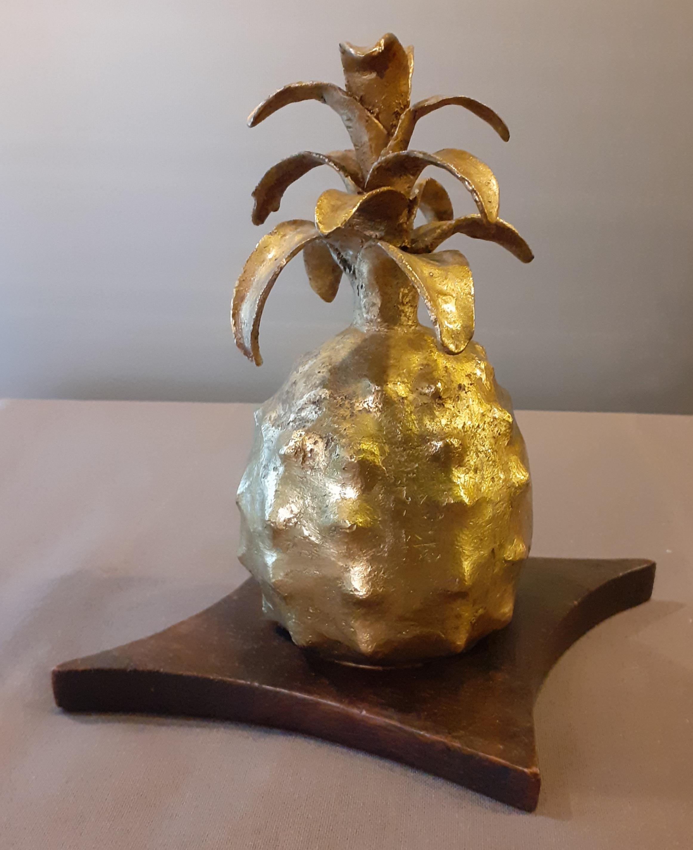 Bloc porte anans en bronze et en bois