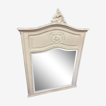 Large wooden fireplace mirror 124x174cm
