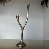 Modernist candle holder in solid bronze 1970
