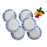Set of 6 Sarreguemines dessert plates, Rostand pattern