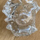 Bubbled crystal vase signed Schneider