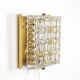 Brass an pressed glass square wall lamps by Carl Fagerlud for Orrefors, 1960