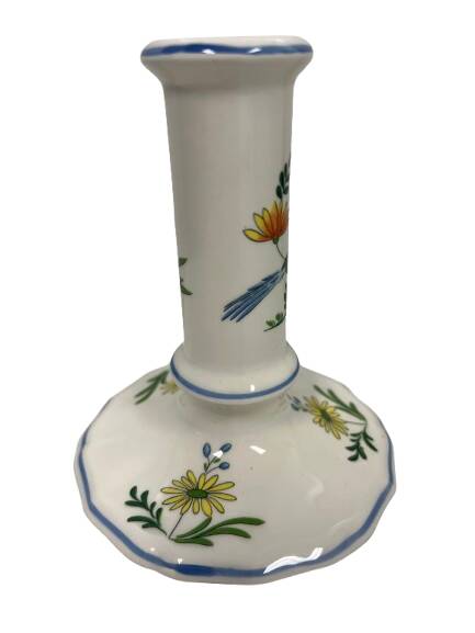 Candle holder in Gien, birds of paradise decor