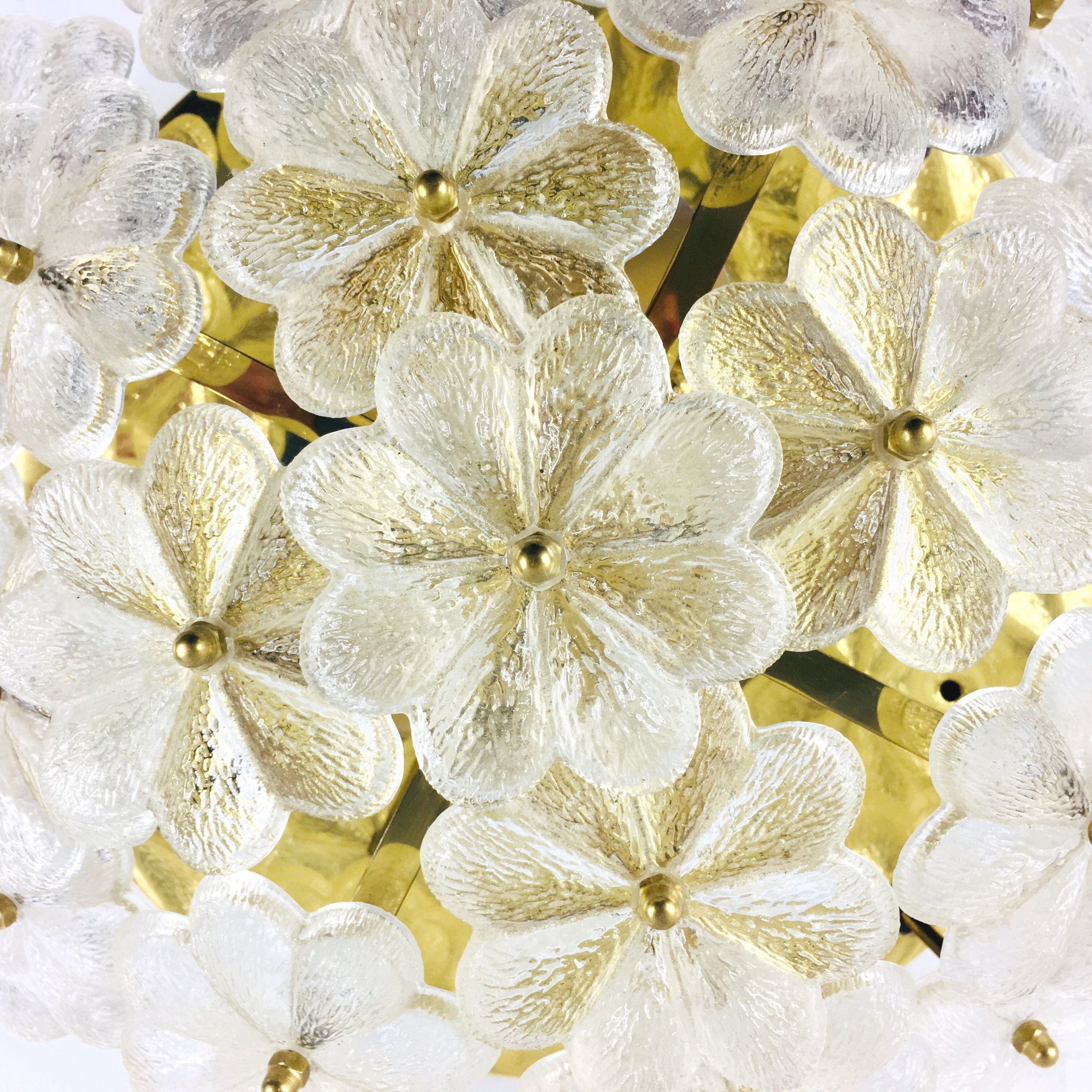 Mid-century floral ceiling light in Murano glass by Ernst Palme, Germany, 1970s