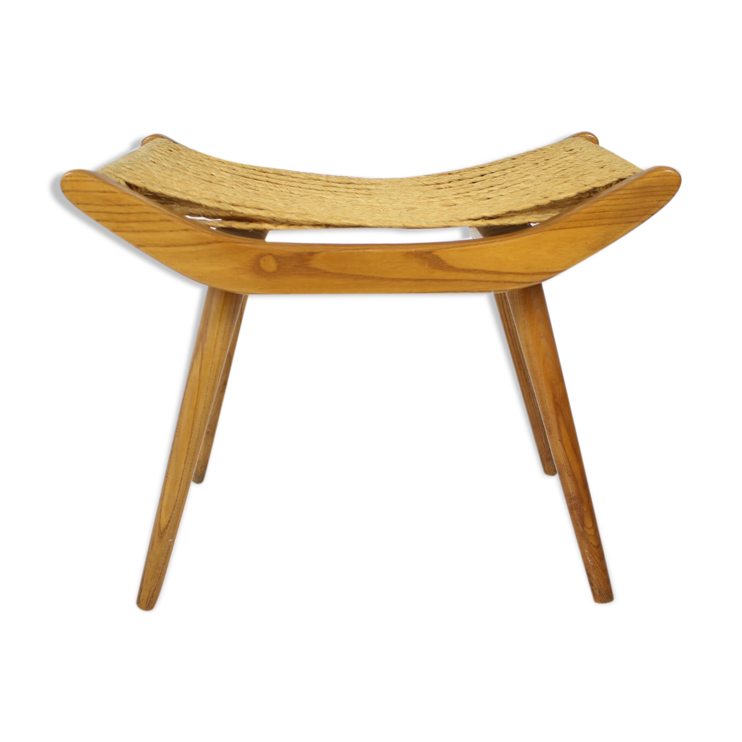Mid-century wooden footstool/ ULUV, Czechoslovakia