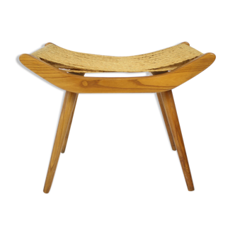 Mid-century wooden footstool/ ULUV, Czechoslovakia