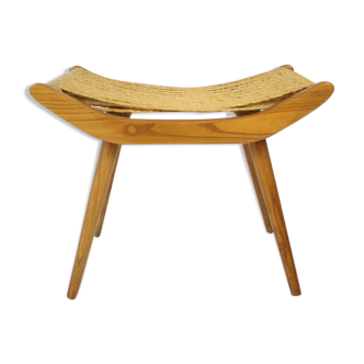 Tabouret en bois du milieu du siècle/ ULUV, Tchécoslovaquie