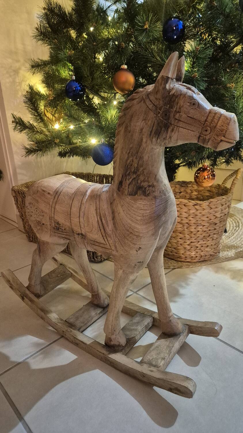 Handcrafted vintage rocking horse