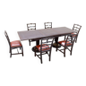 Table avec 6 chaises style naval 1970 - 1980