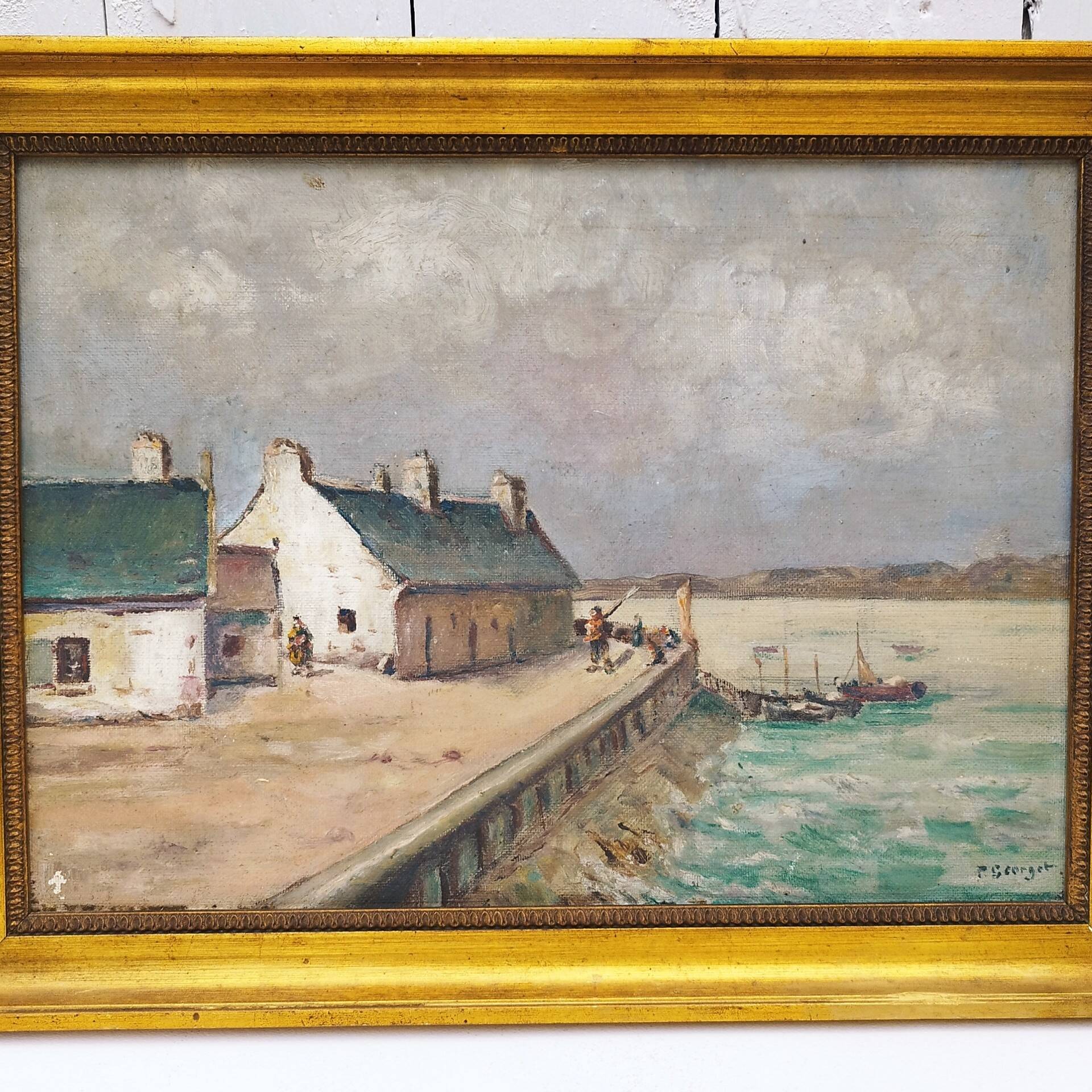 Oil on canvas Marine Perros-Guirec Georget