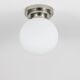 Large opaline glass globe ceiling lamp in Art Deco style.