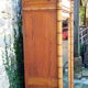 Early 20th century wardrobe in turned pine and pitch pine