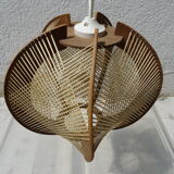 Scandinavian hanging lamp wire and wood