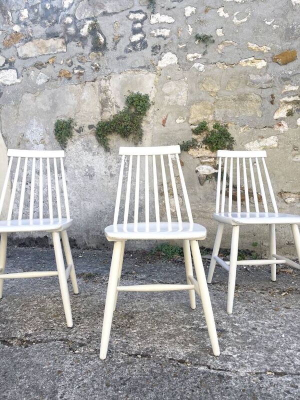 3 chaises à barreaux IKEA, 1960