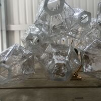 A pair of 2 Murano Glass "poliedri " wall sconce with a gold by SimoEng