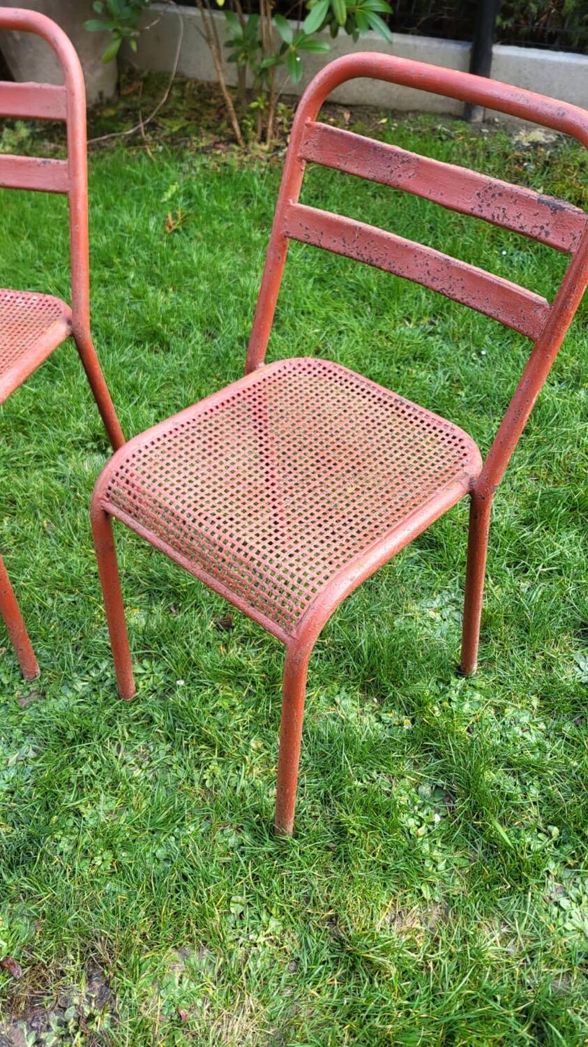 Set of 4 industrial style chairs