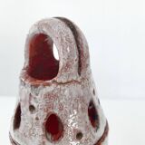 Vintage ceramic terracotta glazed candle holder - 1970s