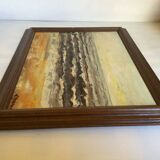 Signed marine painting on hardboard