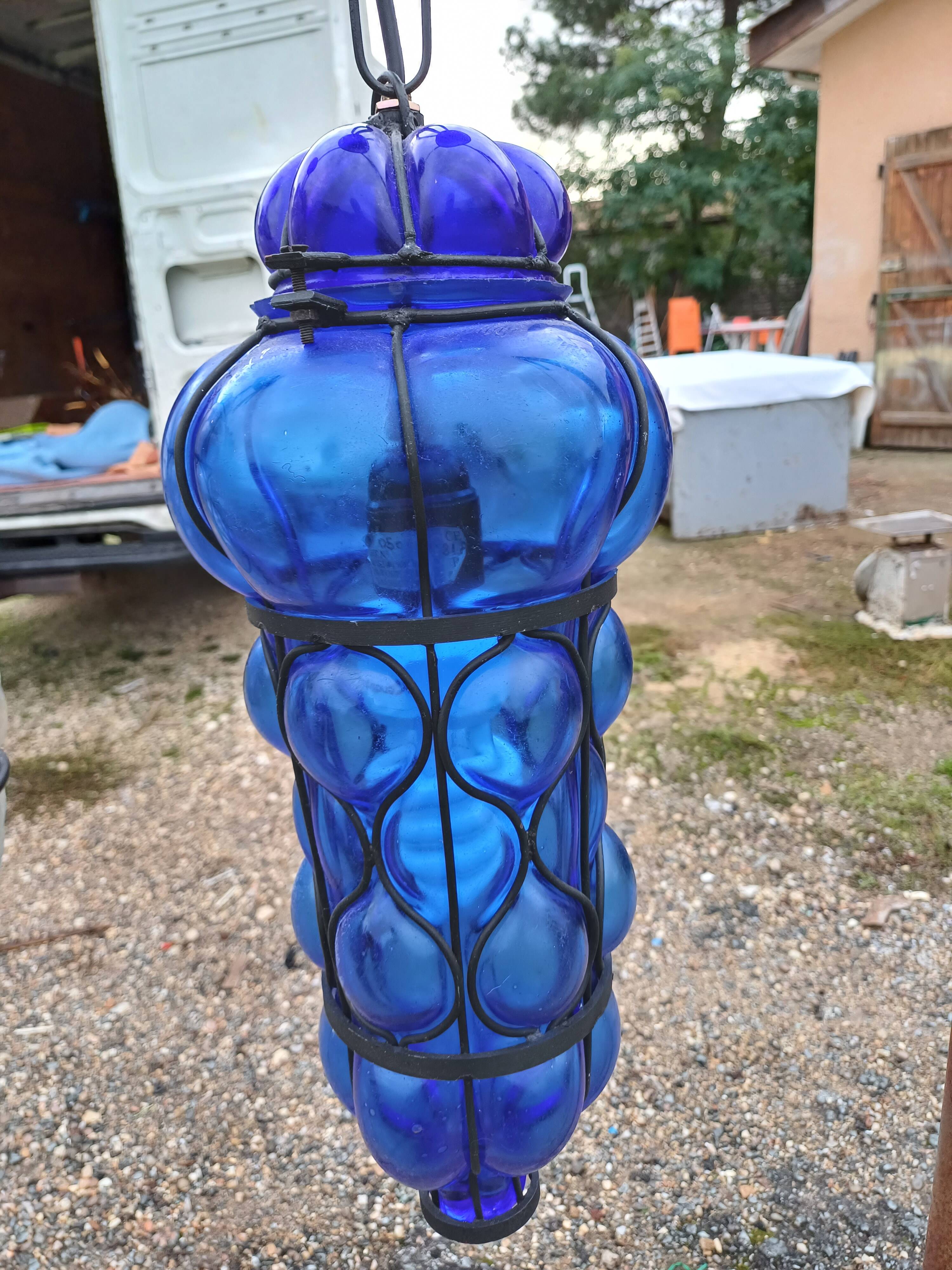 Pair of Blown Glass Suspensions