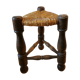 Tabouret tripode paillé des années 50