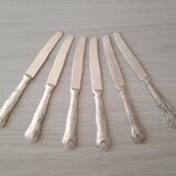 Set of 6 silver metal knives