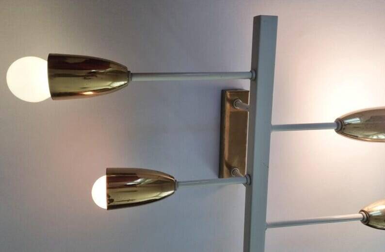 Pair of Midcentury Wall or Ceiling Lamps, Flush Mounts, Stilnovo Style, 1960s