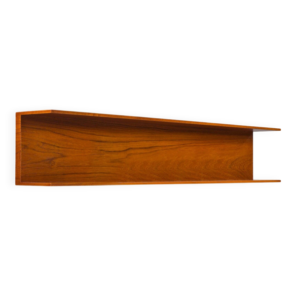 Étagère murale en teck moderne du milieu du siècle par Walter Wirtz pour Wilhelm Renz, Allemagne, années 1960