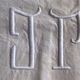 Drap de lin 2 personnes marqué JP