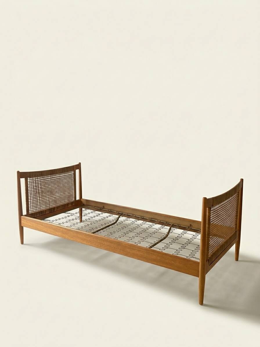 Danish teak bed by Peter Hvidt and Orla Mølgaard for Soborg Møbler.