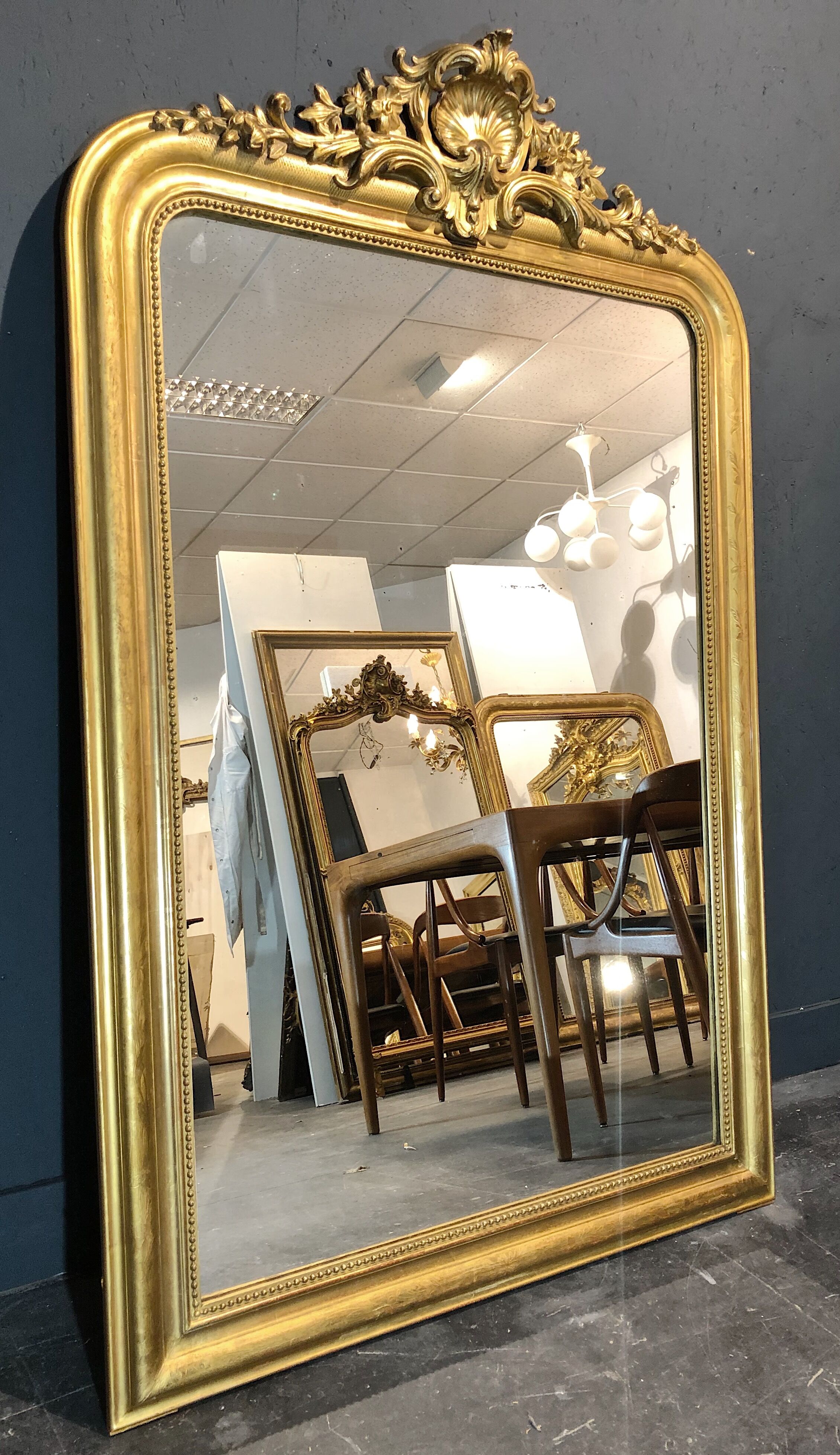 Old mirror 162 x 104 gold leaf gilding