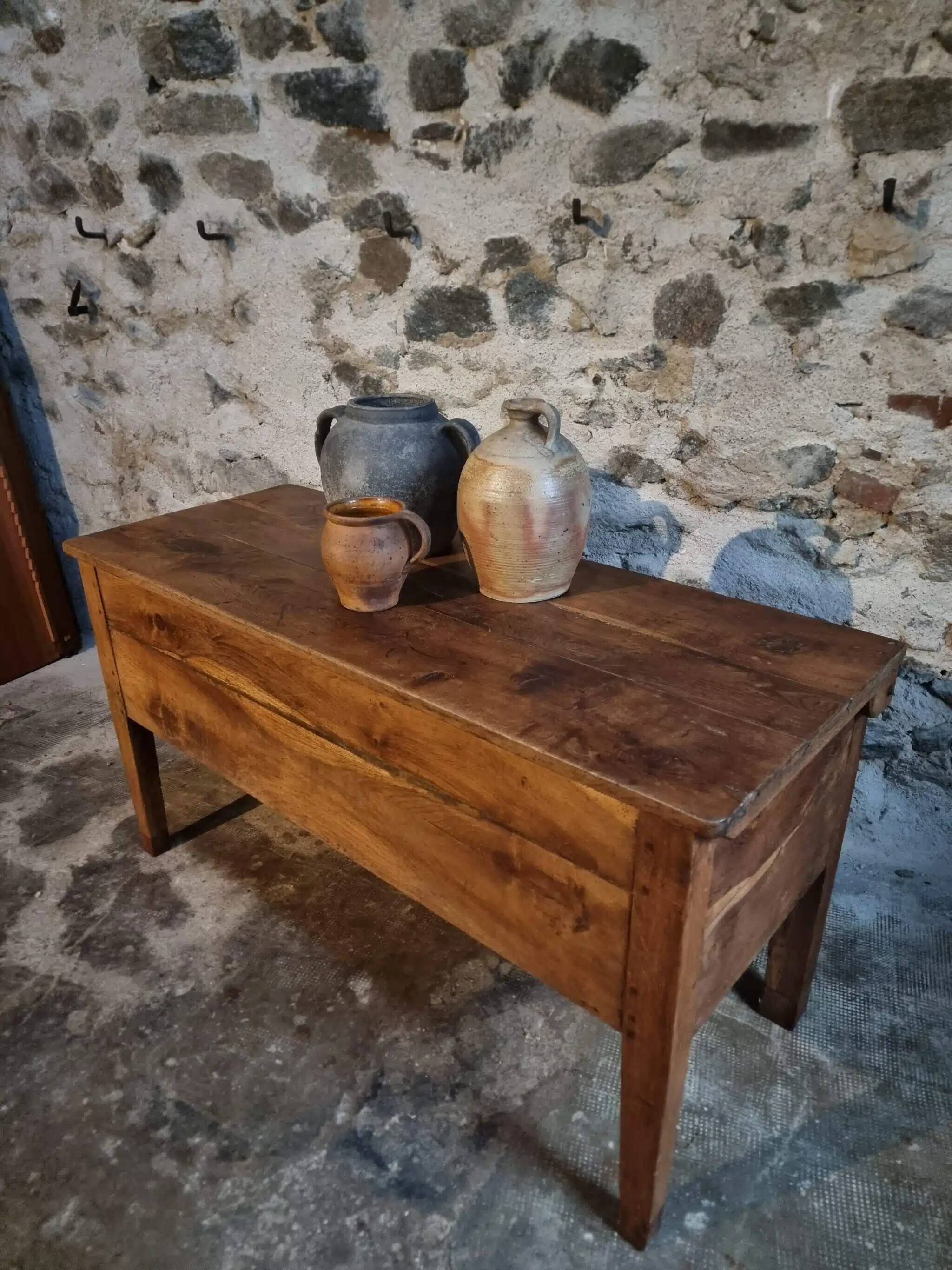 Old oak storage chest or flour bin