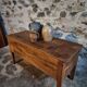 Old oak storage chest or flour bin