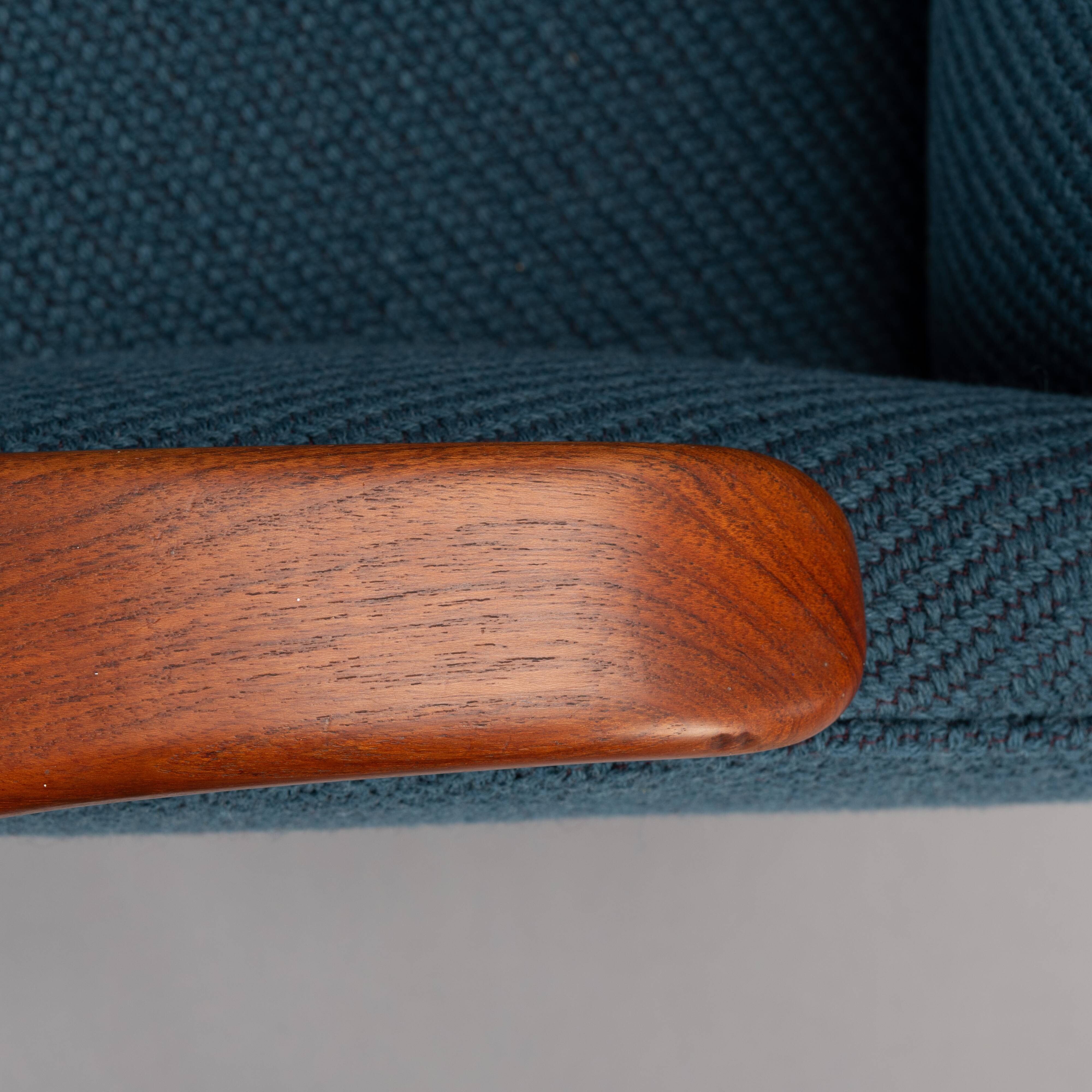 Danish reupholstered blue sofa by Johannes Andersen for CFC Silkeborg, 1960s