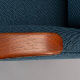 Danish reupholstered blue sofa by Johannes Andersen for CFC Silkeborg, 1960s