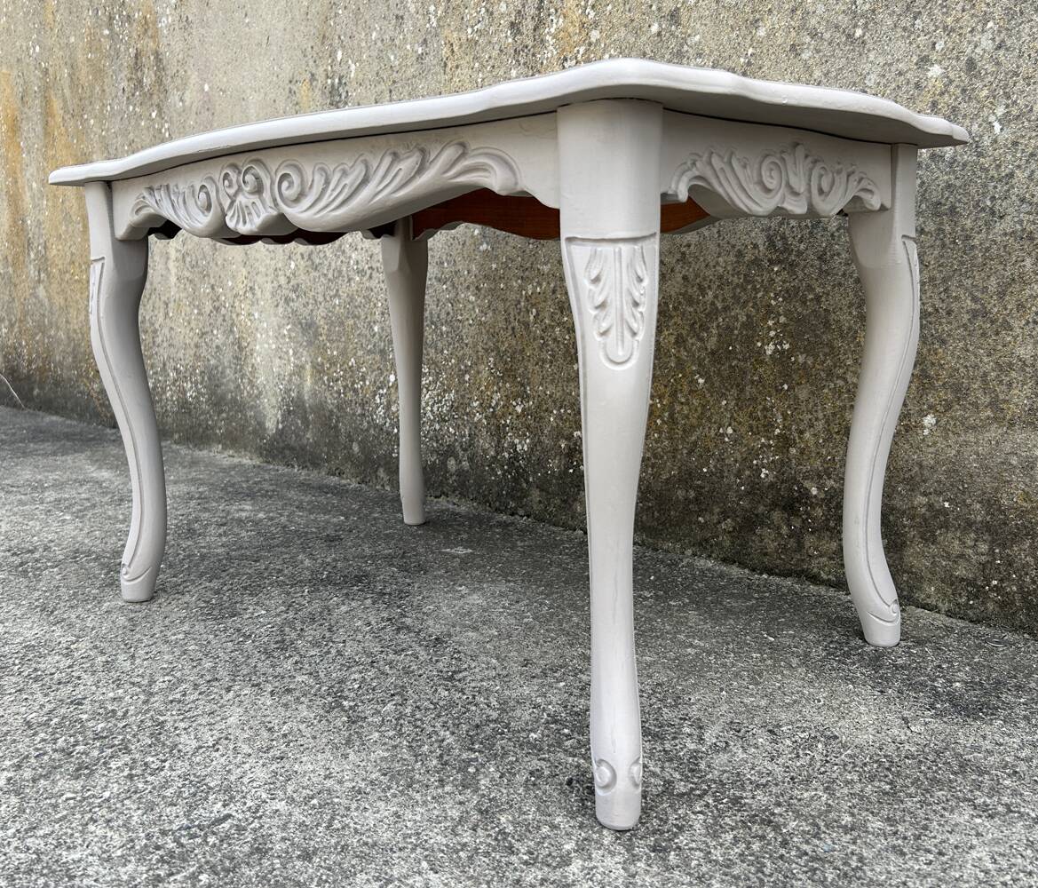 Small coffee or side table, oak, baroque style, vintage