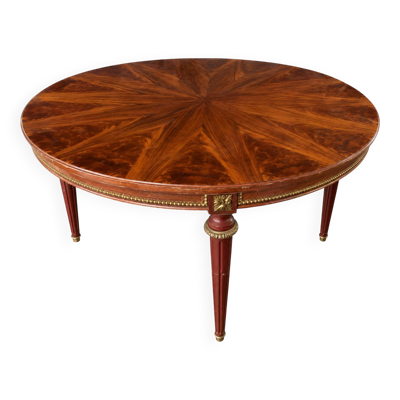 Table de salle à manger ronde en acajou de style Louis XVI – Ø120 cm