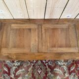 Table basse pieds fonte et plateau bois parquet