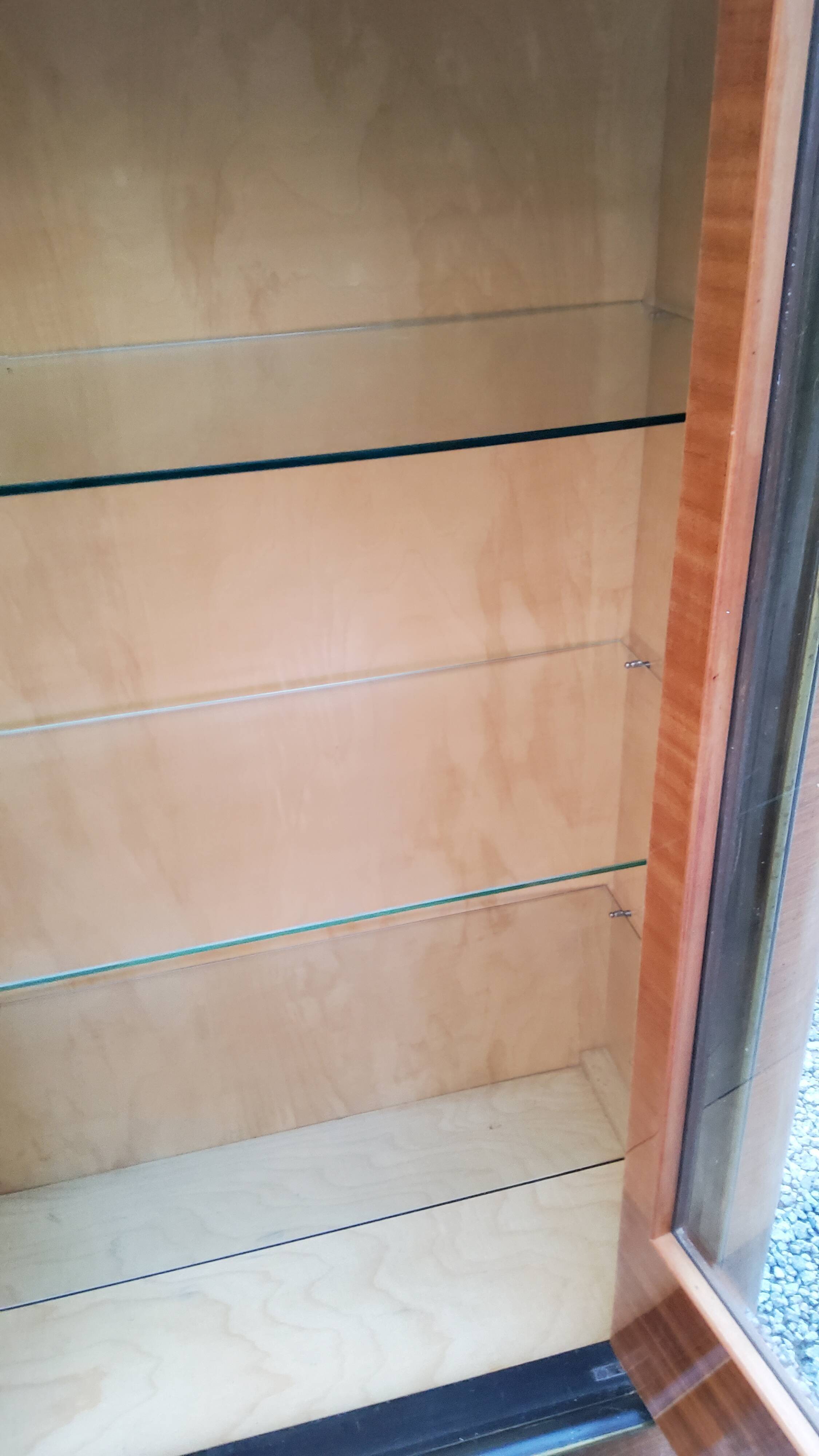 Art deco showcase in walnut and brass from the 30s
