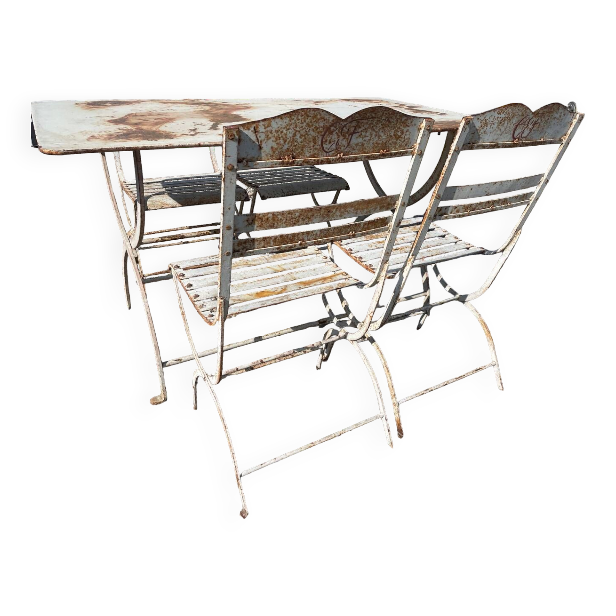 Wrought iron garden furniture 1900