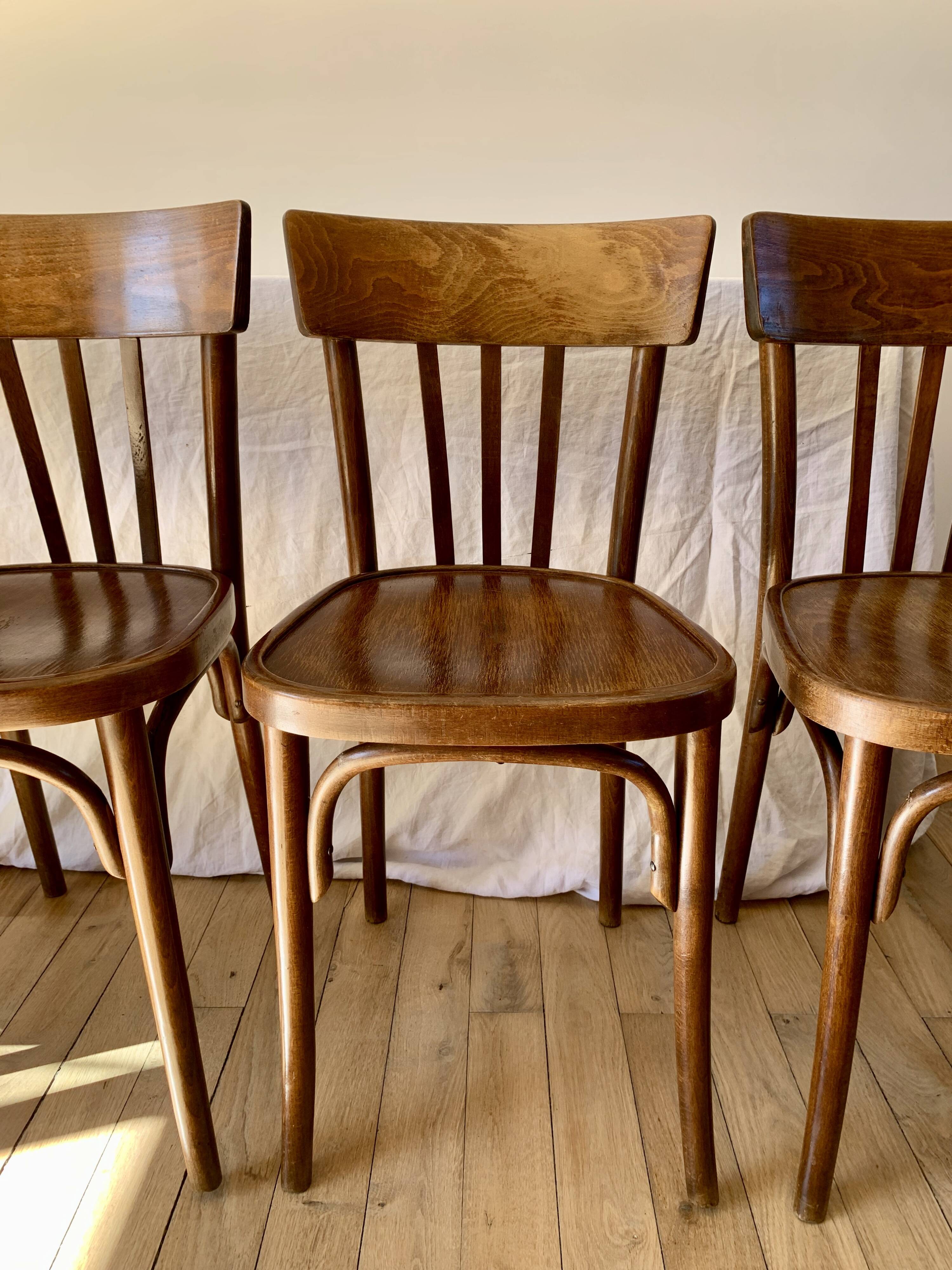 set of 6 bentwood bistro chairs from the 1950s