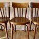 ensemble de 6 chaises bistrot en bois courbé années 50