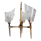 Vintage rockabilly chandelier with 3 lights from the 1950s.