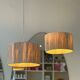 Beige natural rattan lampshade suspension - D30 cm