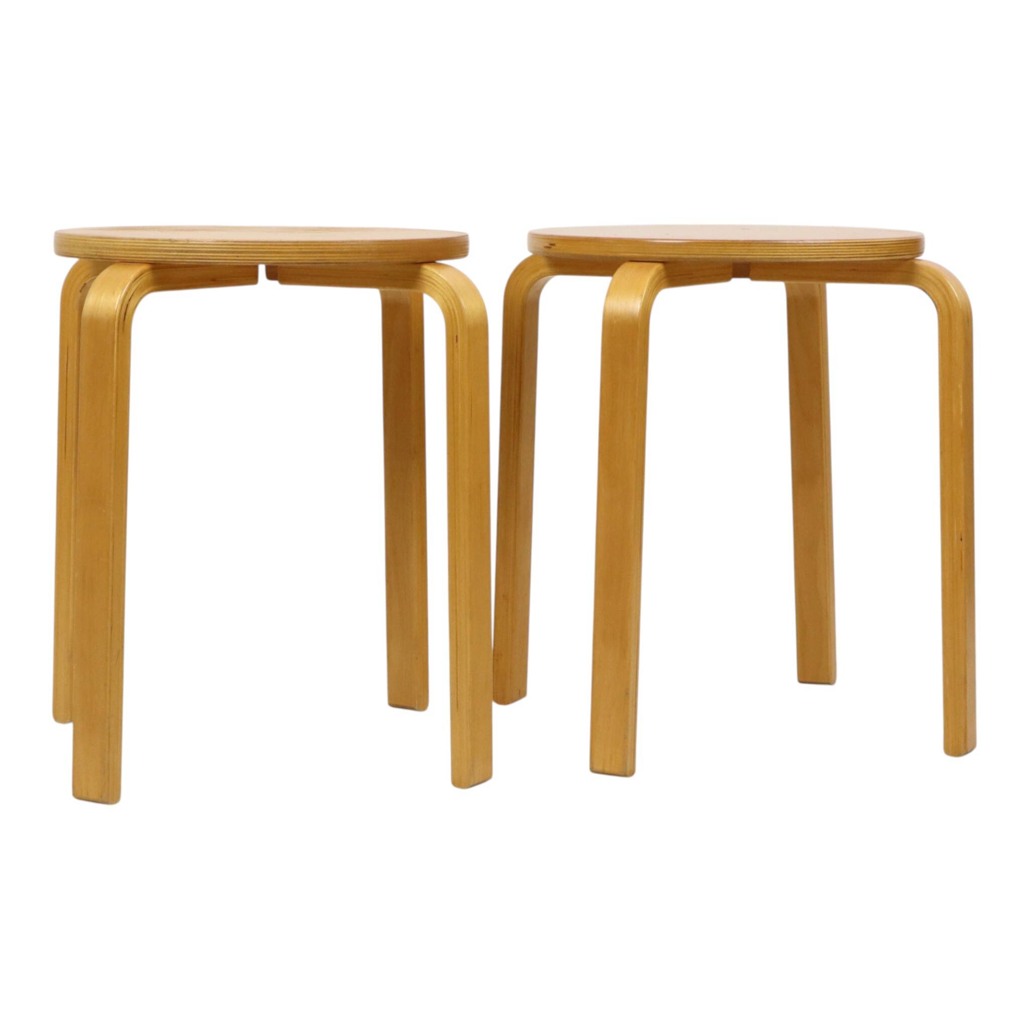 Set of 2 Vintage IKEA Frosta Stools, Beech Wood, 1990s
