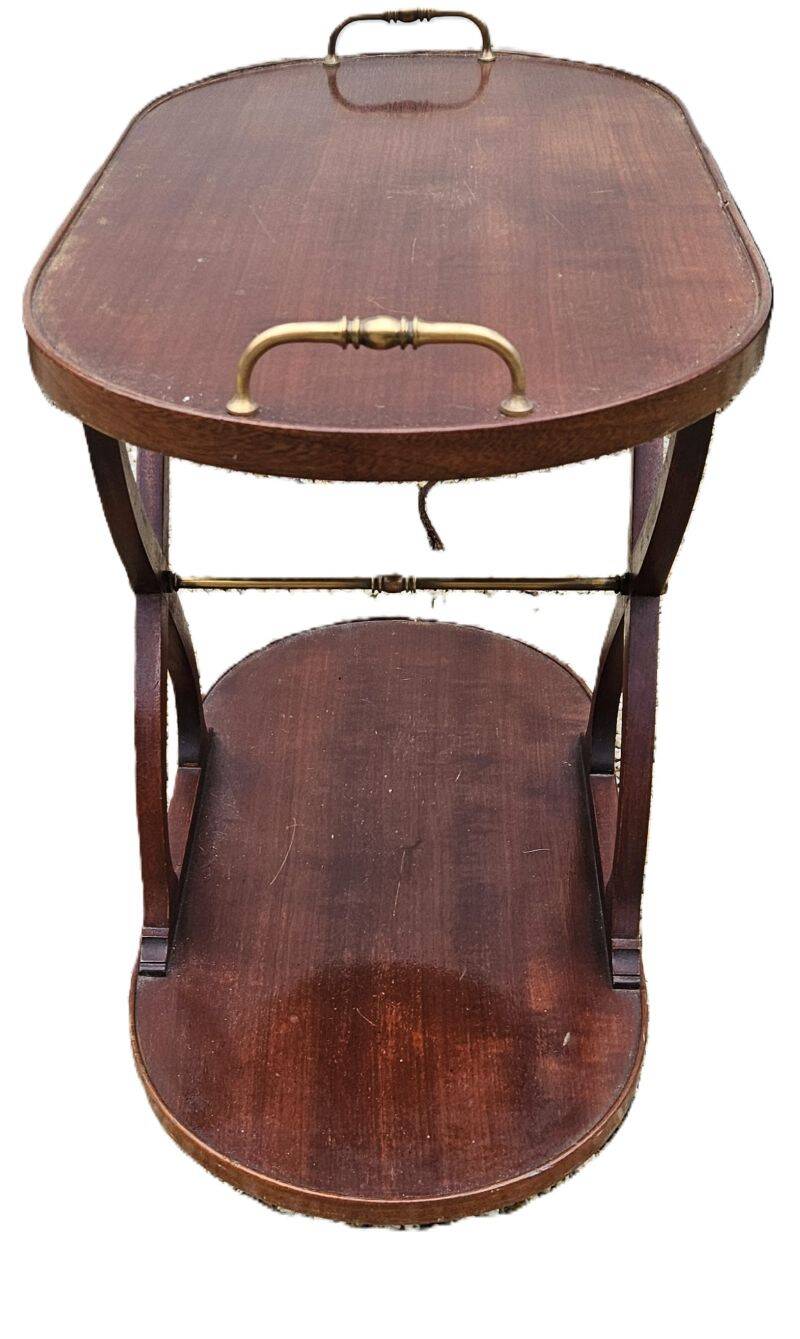 60s Mahogany Rolling Serving Trolley