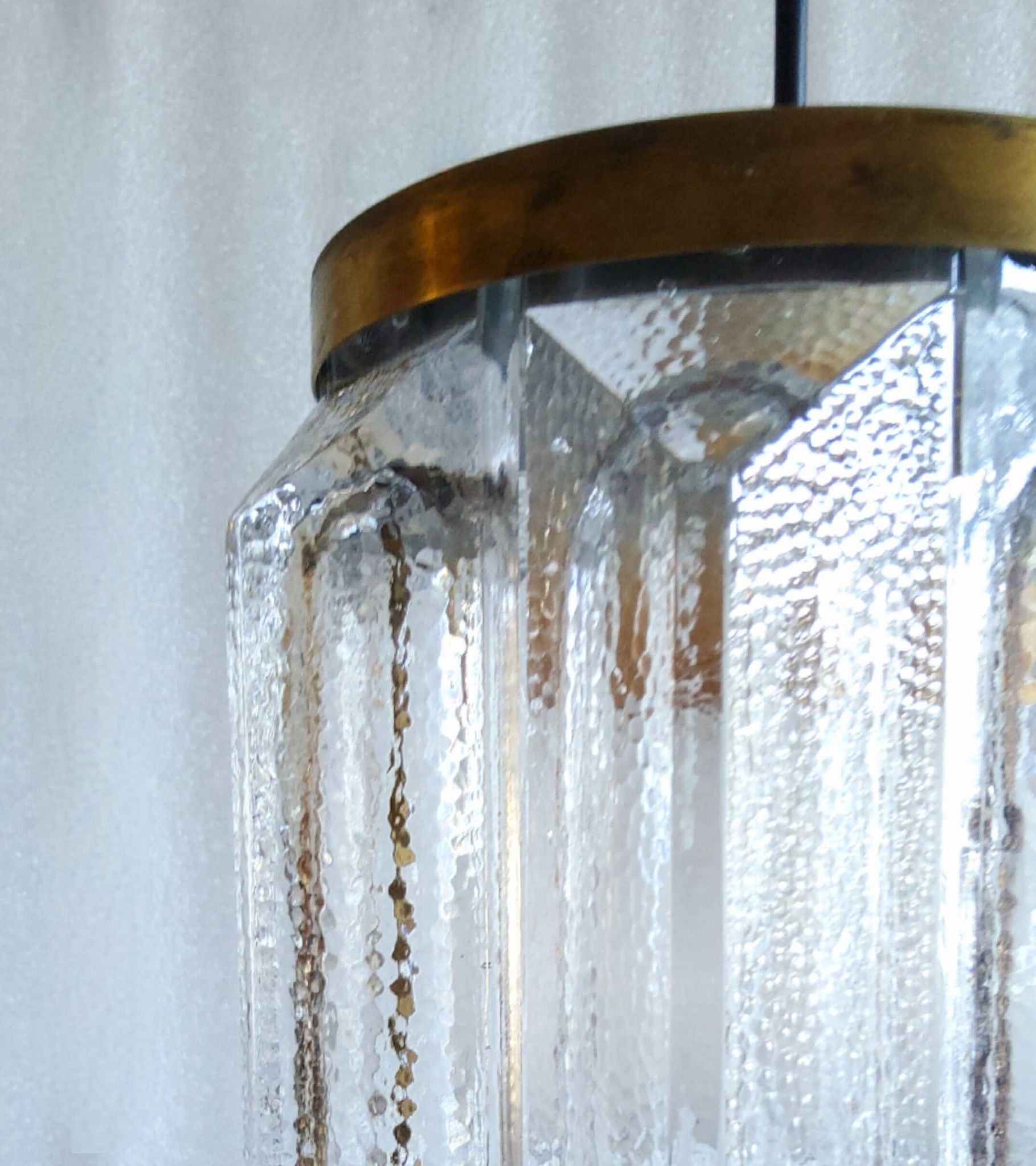 Scandinavian brass and glass pendant for Reijmyre by Paul Kedelv