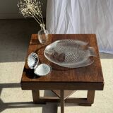 Large fish plate transparent glass Arcoroc vintage L38.5