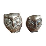 Pair of brass owls