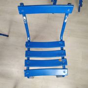 14 blue metal bistro chairs